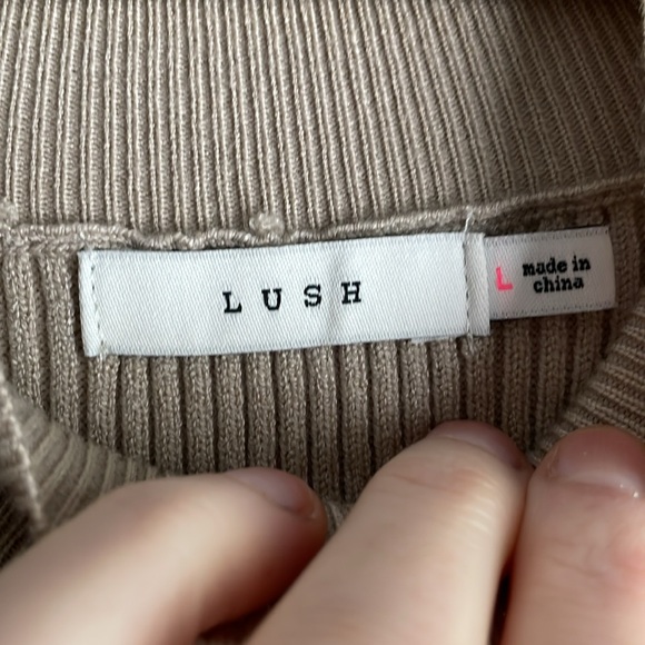 Lush Mock Neck Cut Out Sweater Dress - Picture 7 of 10